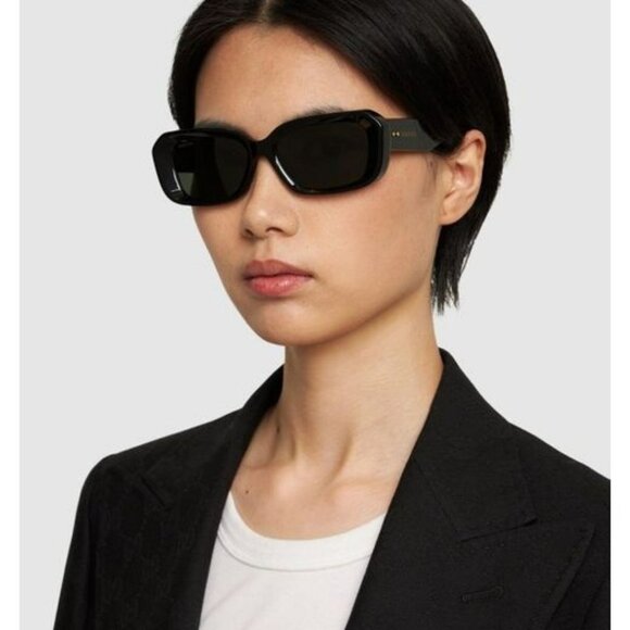 Gucci GG1531SK 001 BRAND NEW Sunglasses Black Grey Unisex Rectangle - Picture 8 of 14